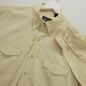 Lucchese Classics Mens Yellow Cotton Canvas Western Button Down Shirt XL